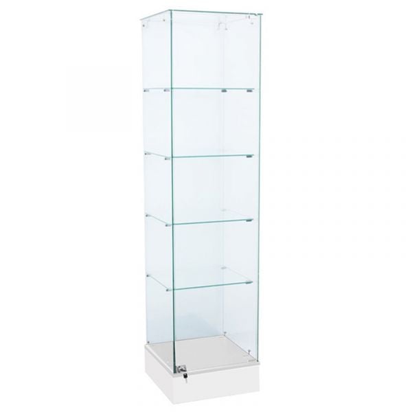 Full Frameless Retail Glass Tower Case