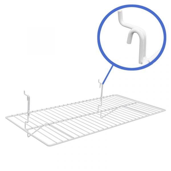 White 24" x 12" straight wire shelf