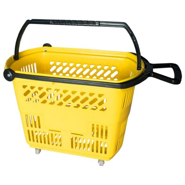 Shopping Basket on Wheels with Pull Handle