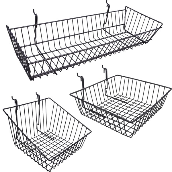 Black Gridwall Baskets - Black Grid Panels & Accessories - Grid Panels ...