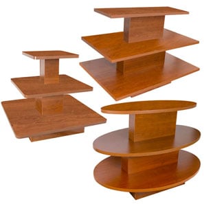 3-Tiered Display Tables Cherry 3-Tiered Display Tables Cherry