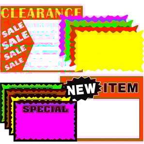 Paper & Fluorescent Sign Cards Paper & Fluorescent Sign Cards