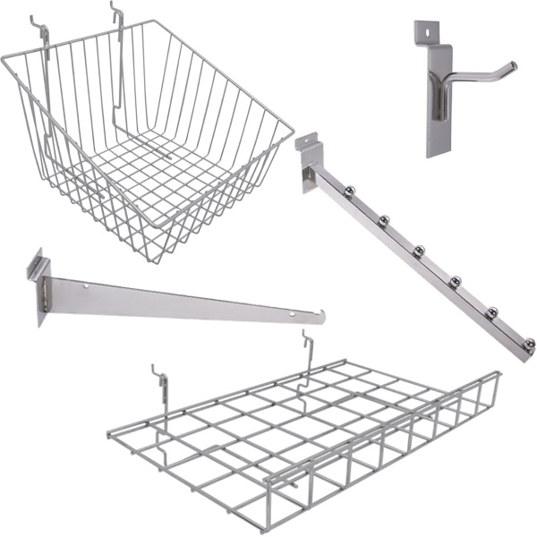 Slatwall & Accessories-Chrome Slatwall & Accessories-Chrome