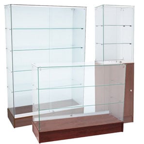 FRAMELESS SHOWCASES AND COUNTERS-WALNUT FRAMELESS SHOWCASES AND COUNTERS-WALNUT