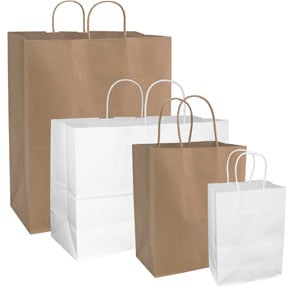 Kraft and WHite Paper Bags Image